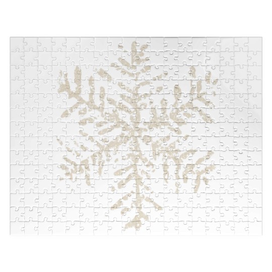 Vintage Snowflake Winter Holiday Gifts Creme Jigsaw Puzzles