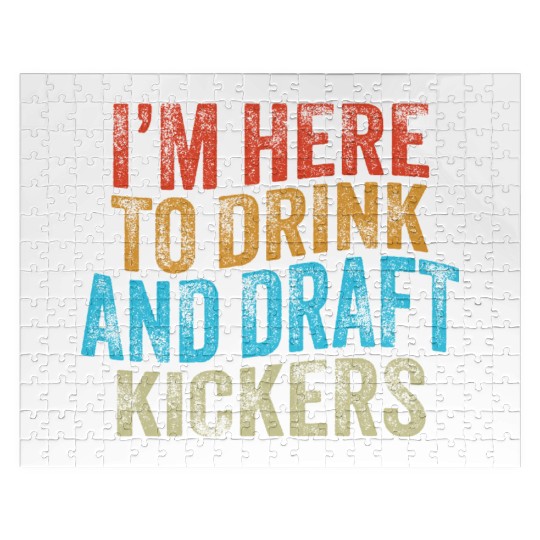 Fantasy Football Party Drink Draft Kickers Jigsaw Puzzles