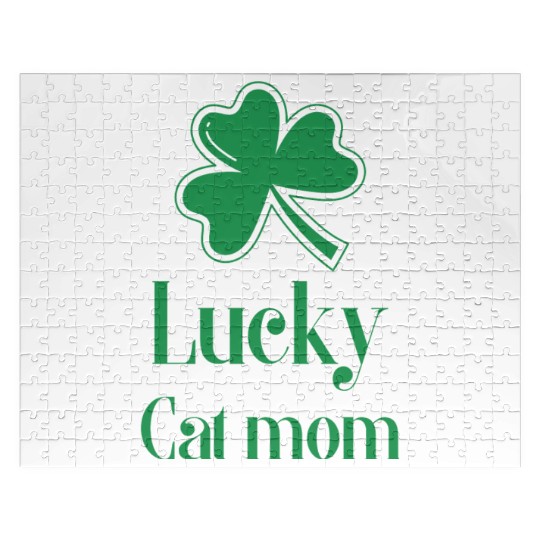 Lucky Cat Mom St Patrick's Day Jigsaw Puzzles
