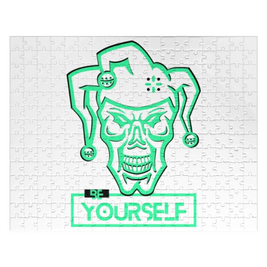 Be Yourself Crazy Joker neon Style Design Jigsaw Puzzles