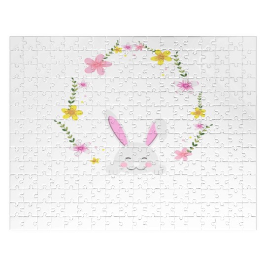 I Am Auntie Easter Bunny Flower Wreath Easter Jigsaw Puzzles