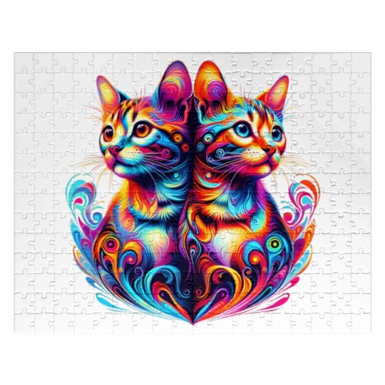 Bengal Kittens Colorful Cats Jigsaw Puzzles