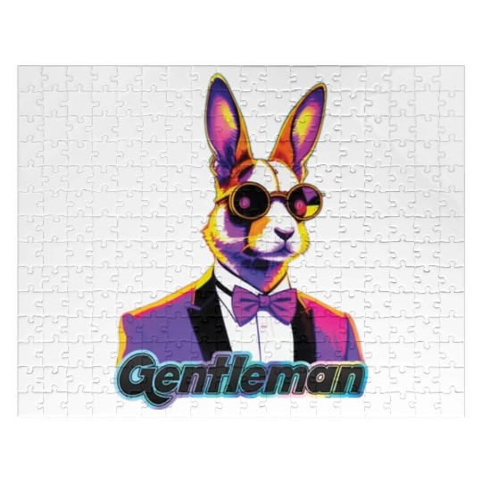 Pop Art Playboy Rabbit Gentleman Cyberpunk Bunny Jigsaw Puzzles