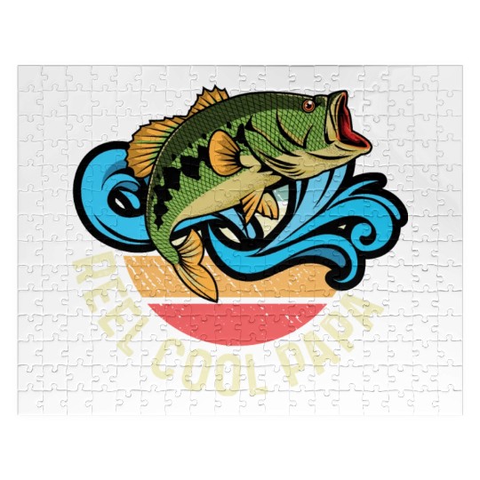 Reel Cool Papa Fishing Captain Gift Jigsaw Puzzles