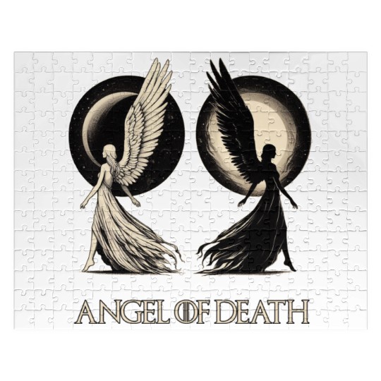 Angel of Death - Sun And Moon Mystical Artwork Jigsaw Puzzles