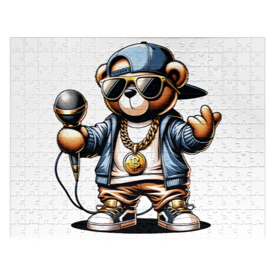 teddy bear rapper Jigsaw Puzzles