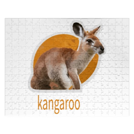 kangaroo animal design Jigsaw Puzzles