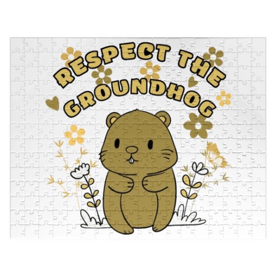 Respect The Groundhog,FUNNY Groundhog Jigsaw Puzzles