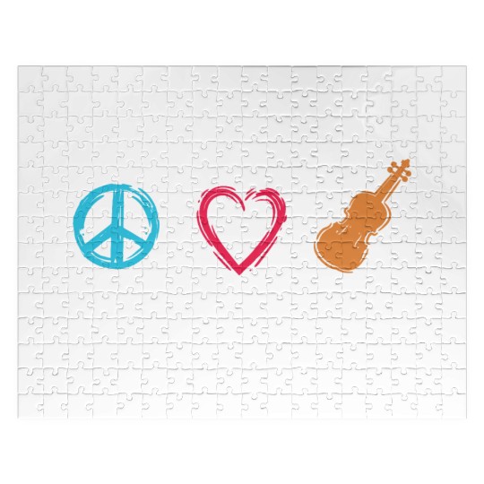Peace Love Violin Jigsaw Puzzles