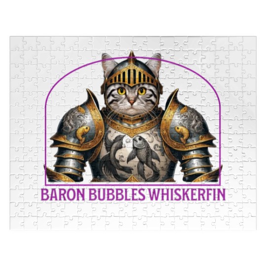 Pisces Cat Knight - Zodiac Astrology Fish Armor Jigsaw Puzzles