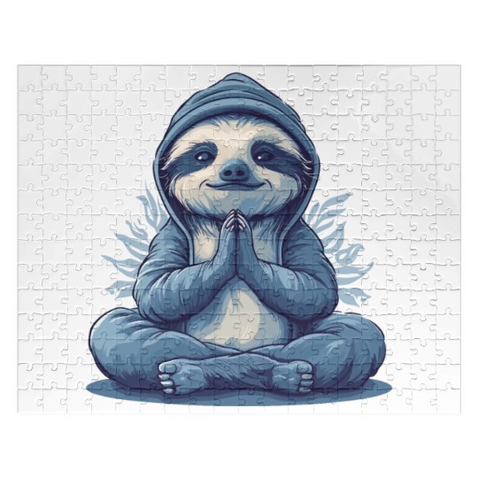 Yoga Sloth Relaxation Chill Chilling Meditation Jigsaw Puzzles