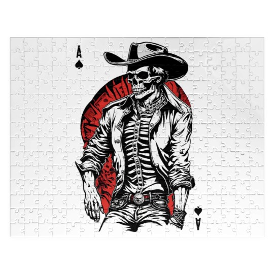 Weird Wild West: Aces High Skeleton Cowboy Jigsaw Puzzles