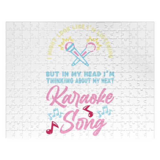 Funny Karaoke Singer Singing Musician Karaoke Gift Jigsaw Puzzles