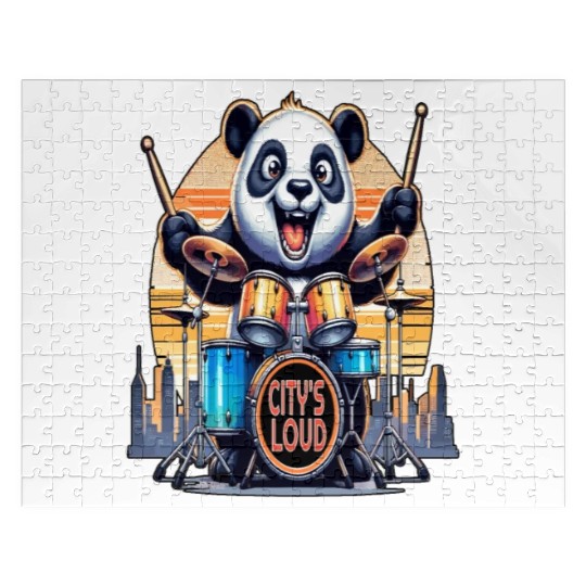 Citys Loud, Urban Beat Panda Drummer Jigsaw Puzzles