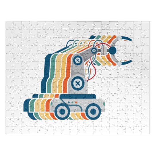 Retro Robot Vintage Robotics Engineer Robotics Jigsaw Puzzles