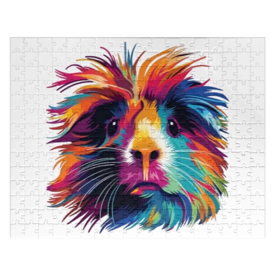 Watercolor Colorful Guinea Pig Colorful Jigsaw Puzzles