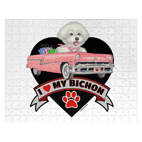 A cute I love my Bichon Frise Dog Jigsaw Puzzles