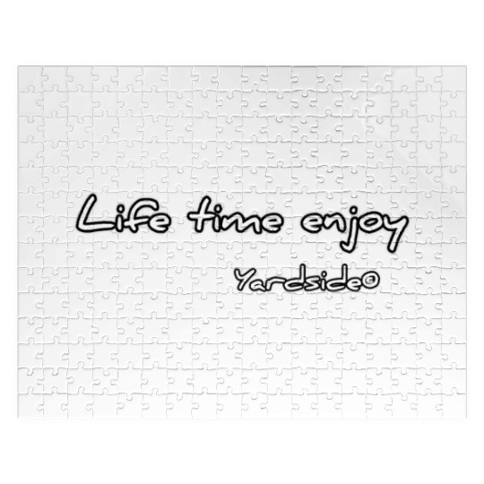Life time enjoy Yardside font logo white color Jigsaw Puzzles