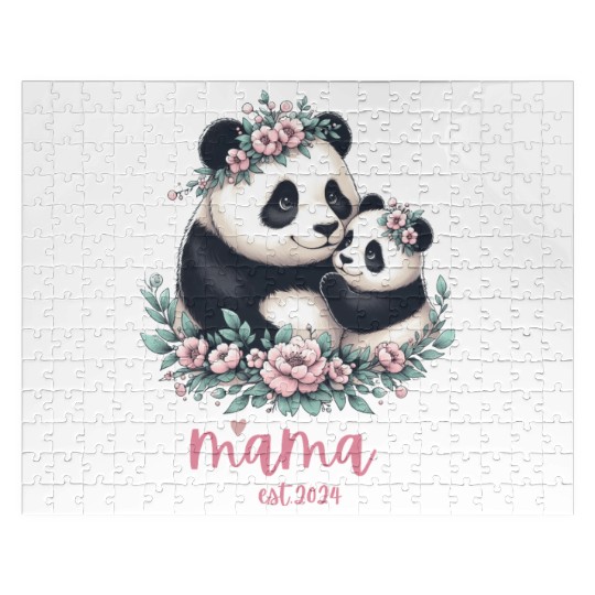 Mama est 2024 I Panda Bear Mum I First Time Mom Jigsaw Puzzles