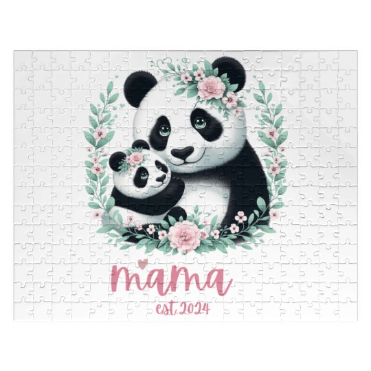 Mama est 2024 I Panda Bear Mum I First Time Mom Jigsaw Puzzles