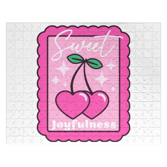 Sweet Joyfulness Cherry Hearts Stamp Jigsaw Puzzles