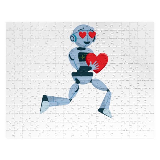 I Love Robots Red Heart Robotics Class Engineer Jigsaw Puzzles