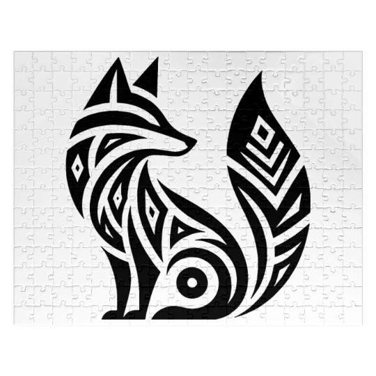 Smart Fox In T Tattoo Style Jigsaw Puzzles