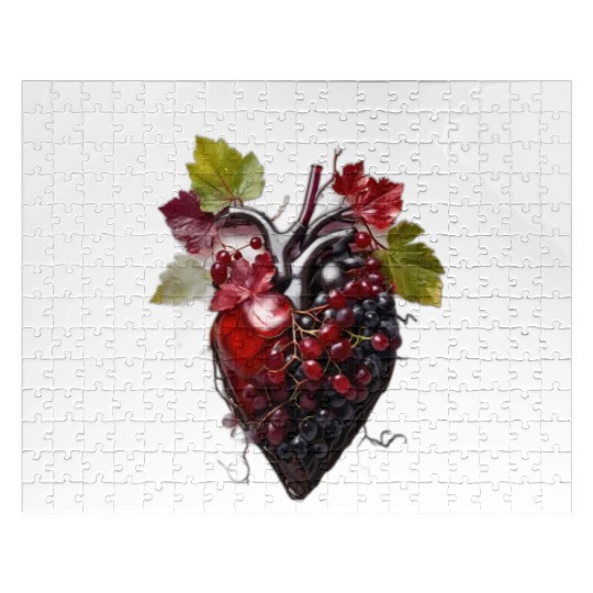 Default Human heart made with wine and red grape Jigsaw Puzzles