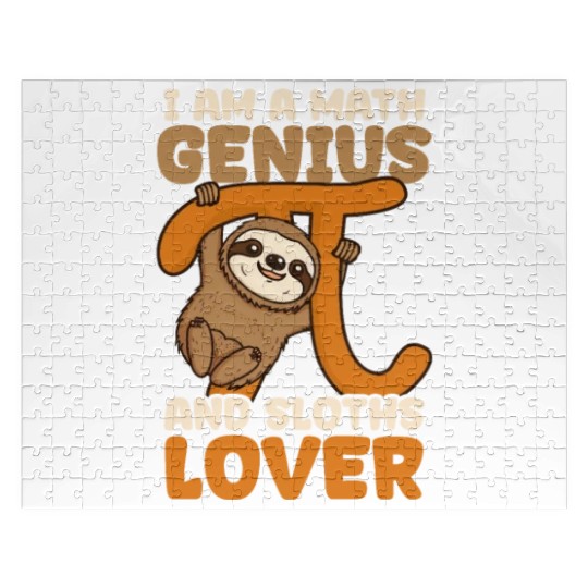 Pi Day Math Genius And Maths Lover Sloth Jigsaw Puzzles