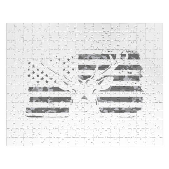 Patriotic deer camouflage 4th of july Jigsaw Puzzles