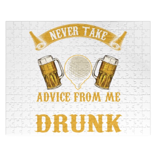 Funny golf beer golfing Jigsaw Puzzles