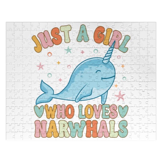 Narwhal Girl Narwhal Lover Jigsaw Puzzles