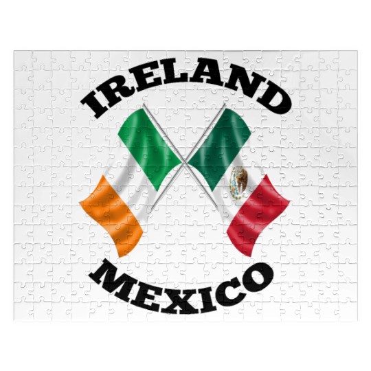 Irish Mexican Ireland and Mexico Flags Jigsaw Puzzles