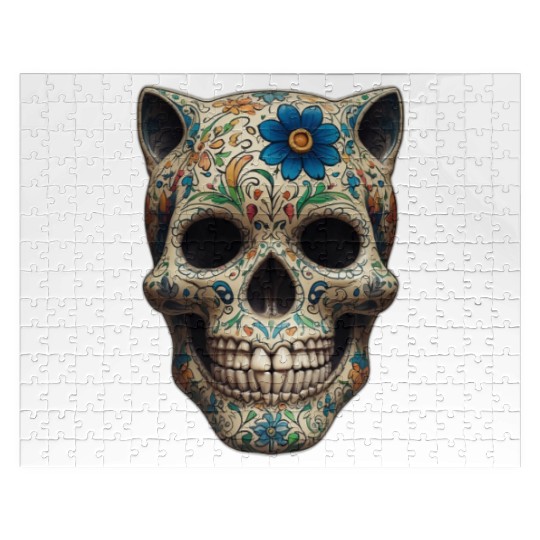 Talavera cat skull Jigsaw Puzzles