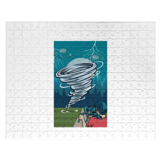 Camera & Tornado Videographer Gift Jigsaw Puzzles