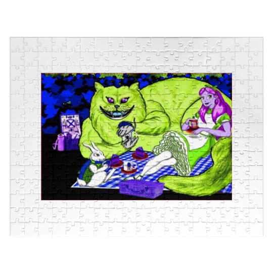 Alice in Picnic land Black (Light Version) Jigsaw Puzzles