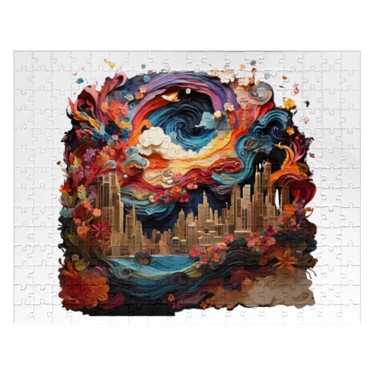 Artstation, starry night colorful Jigsaw Puzzles