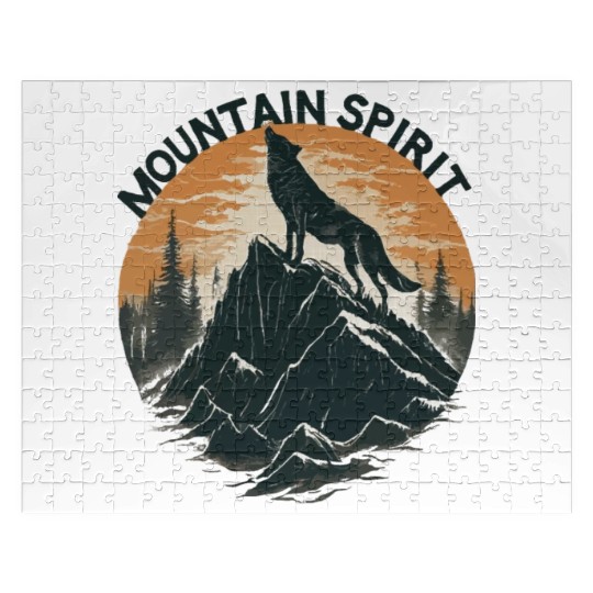 Mountain Majesty Wolf Howling on the Peak Jigsaw Puzzles