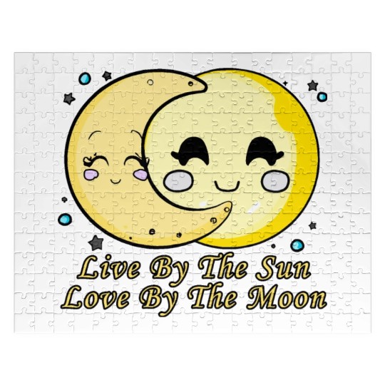 Live By The Sun Love By The Moon, Cartoon Sun Moon Jigsaw Puzzles