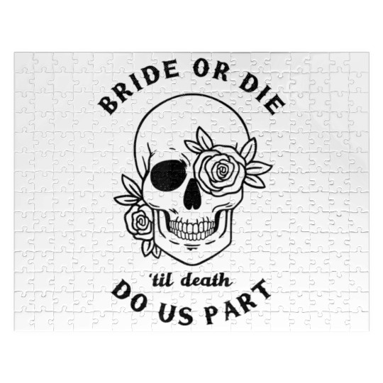 Bachelorette Party Bride Or Die Skull Jigsaw Puzzles