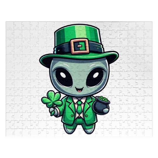 St. Patrick's Day Alien Extraterrestrial Jigsaw Puzzles