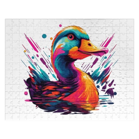 Watercolor Colorful Alpaca Colorful Animals Jigsaw Puzzles