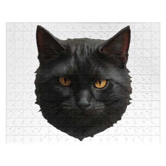 black cat face Jigsaw Puzzles
