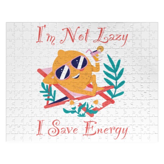 I M Not Lazy I Save Energy Lemon Faul Funny Jigsaw Puzzles