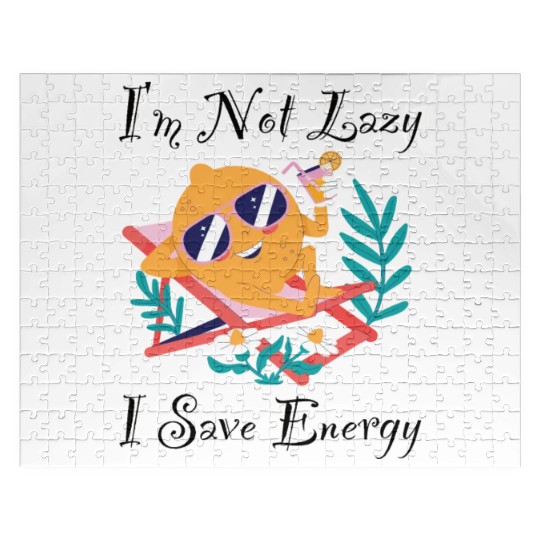 I M Not Lazy I Save Energy Lemon Faul Funny Jigsaw Puzzles