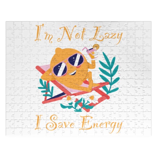 I M Not Lazy I Save Energy Lemon Faul Funny Jigsaw Puzzles