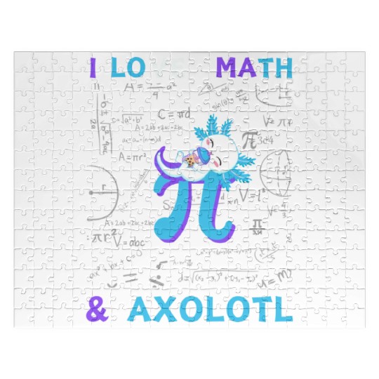 I Love Math And Axolotl For Math Enthusiasts. Jigsaw Puzzles