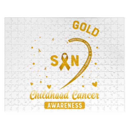 I Wear Gold For My Son Childhood Cancer Jigsaw Puzzles