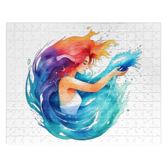 Color splash zodiac: Aquarius Jigsaw Puzzles