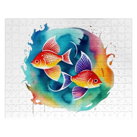 Color splash zodiac: Pisces Jigsaw Puzzles
